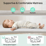 Cowiewie Bassinet Bedside Sleeper,Baby Bassinet Slides Over Bed,5-Position Height Adjustment & Breathable All-Mesh Wall Bedside Bassinet for Baby,Space-Saving Bedside Crib, Height(37.4-41.3"), Beige
