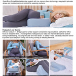 Memory Foam Pregnancy Wedge Pillows for Sleeping, Upgraded Maternity Pillow for Side Sleeper, Pregnancy Body Pillow for Pregnant Women Support for Back, Belly, HIPS, Detachable Pillow Cover (Blue)