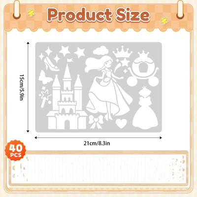 40 PCS Stencils for Kids, Stencils for Painting Crafts Reusable Washable Journal Stencil Primary Shape Template for Paper Scrapbooks Drawing