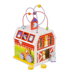 Children's farm-themed educational toy with animals and gears on a white background
