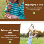 ROBOTIME Kids Explorer Kit, Outdoor Bug Catcher Kit for Kids with Magnifying Glass & Butterfly Net, Fun Bug Catching Kit for Backyard & Camping, Bug Catcher for Boys & Girls 3-12