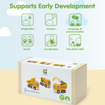 PlanToys® Highway Maintenance Wooden Montessori Vehicle and Imaginative Play Set | Creativity, Language and Social Skill Building Activity | Eco Friendly Construction Truck Set