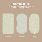 2-Pack Baby Bassinet Sheets Girl, Boy - 33x17 Viscose Derived from Bamboo Bedside Mattress Fitted Bassinet Sheets, Compatible with Halo Bassinest Swivel Sleeper, Baby Delight, Graco (Pine Grove)