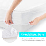 Linenspa Mattress Protector Full - Five Sided Full Mattress Protector Waterproof Mattress Cover – Soft Breathable Bed Protector - Fitted Sheet Style - Deep Pocket Up to 14”