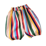 Kids Elastic Striped Harem Trousers Unisex Baby Boys Girls Casual Cotton Linen Loose Long Baggy Pants Toddler Clothes 6-12 Months 07 Multicolour