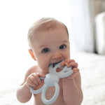 Dr. Brown's Flexees Teether, Blue Bunny, Soft 100% Silicone Baby Teether, BPA Free, 3m+, 1 Pack
