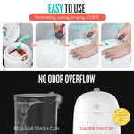 Prince Lionheart Diaper Twist'R - Outsmarts Odors With Patented Twist Technology, Trash Can for Bathroom, Diaper Pail With 2 Refill Bags & 2 Charcoal Sachets