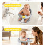 Baby Bath Seat for Babies 6 Months & Up, Bath Seats for Babies Sitting Up, 3 Baby Bath Toys, Open Design, Non-Slip, Compact Toddler Bath Seat.