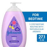 Johnson's Moisturizing Bedtime Baby Lotion with Coconut Oil & NaturalCalm Aromas to Help Relax Baby, Hypoallergenic & Free of Parabens, Phthalates & Dyes, Mild Baby Skin Care, 27.1 fl. oz