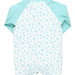 RUGGEDBUTTS Long Sleeve One Piece Rash Guard - Whimsical Charm - 6-12m White/Blue