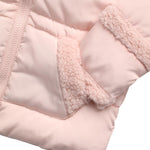 DKNY Baby Girls Puffer Coat - Soft Polar Fleece Lined Quilted Puffer Jacket for Girls - Cozy Winter Coat for Infant & Toddler, Size 12 Months, Blush Pink