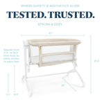 Baby Delight Beside Me Wink Bassinet | Bedside Sleeper | 7-Position Height Adjustment | Organic Oat