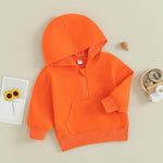 Ledy Champswiin Unisex Baby Boy Girl Clothes Hooded Sweatshirts Solid Color Long Sleeve Hoodies Toddler Top (0-6 Months, Orange)