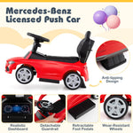 Costzon Push Car for Toddlers, 3 in 1 Mercedes Benz Stroller Sliding Walking Car w/Canopy, Handle, Safety Bar, Horn Sound, Underneath Storage, Foot-to-Floor Ride On Toy for Boys & Girls (Red)