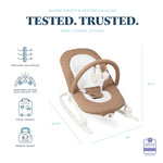 Baby Delight Aura | Deluxe Portable Rocker & Seat for Infants | Soothing Vibration & Sounds | Baby Rocker | Quilted Organic Mocha