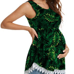 Xpenyo Womens Maternity Tank Top Sleeveless Lace Crochet Trim Peplum Cami Shirts Green Leaf 2XL