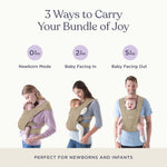 Ergobaby Embrace Newborn Baby Carrier for Infants 0-12 Months (7-25 lbs) - Ergonomic 2-Position Infant Carrier with Head and Neck Support, Hip-Healthy Positioning - Olive