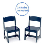 Delta Children MySize Kids Wood Table and Chair Set (2 Chairs Included), Deep Blue