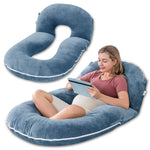 INSEN Pregnancy Pillows, Multi-use Maternity Pillows for Sleeping and Nursing, Sit up Pillow for Adults (Blue)