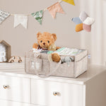 GEMII Diaper Caddy Organizer-Large Baby Caddy Organizer with Handle，Newborn Registry Essentials，Baby Shower Gift Basket for Boy or Girl(Oatmeal, Large)