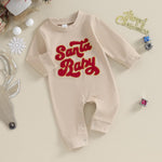FYBITBO Infant Baby Boy Girl Clothing Santa Long Sleeve Jumpsuit Romper Newborn First Christmas Outfit One Piece Clothes