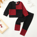 Kids Toddler Girl Clothes 18 24 Months Girl Clothing Long Sleeve T-Shirt Soft Top Pants Sweatsuit Toddler Outfit Fall Winter Clothes Black Red
