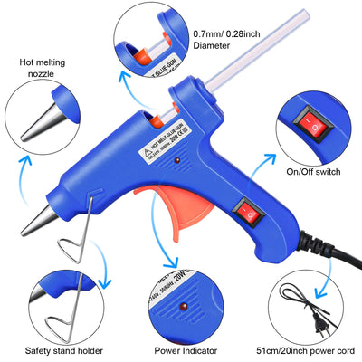 Zhengmy 12 Pieces Mini Hot Glue Gun Crafts Hot Melt Guns Fast Preheating and Easy Squeeze Trigger for School DIY Arts Class Projects Office Home Quick Repairs (Multicolored)