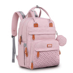 BabbleRoo Diaper Bag Backpack - Baby Essentials Travel Tote Multi function Waterproof Bag, with Changing Pad, Stroller Straps & Pacifier Case Unisex, Pink