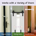 Neobay Child Proof Door Lock & Adjustable Cat Door Latch, No Need for Interior Cat Door, Keeps Toddler Out of Litter Box, No-Drill Door Locks for Kids Safety, Easy Adult Access