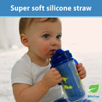 Dr. Brown's Milestones 2-Pack 10oz Insulated Sippy Cups with Straws and Handles, Blue - 12m+