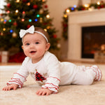 My First Christmas Baby Girl Outfit Santa Long Sleeve Romper Jumpsuit Onesie Christmas Newborn Girl Outfits Clothes