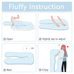 QUEEN ROSE Pregnancy Pillow, U Shaped Full Body Pillows for Sleeping Support, 55 Inch Maternity Pillow for Pregnant Women, Blue