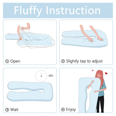 QUEEN ROSE Pregnancy Pillow, U Shaped Full Body Pillows for Sleeping Support, 55 Inch Maternity Pillow for Pregnant Women, Blue