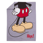 Disney Mickey Mouse Grey, Red, Yellow and Black 4 Piece Toddler Bed Set with Comforter, Fitted Bottom Sheet, Flat Top Sheet, Standard Size Pillowcase