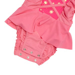 RuffleButts Baby Girls UPF50+ Princess Dress-Up Long Sleeve One Piece Swimsuit - Royal Pink Princess, 12-18 Months