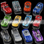 Yewkou 1:64 Scale Die-Cast Metal Toy Cars 12-Pack Vehicles Set, Includes Pickup, Racing Cars, Sports Cars for Display or Play, Great Gift for Kids Age 3 Years and Up (12 Pack)