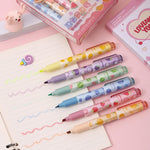 MOZXIRZ 6 Pcs Cute Highlighter Marker Pastel Highlighter Marker Pens Cartoon Fruit Highlighters Pens for Students Women Highlighters School Supplies Office Supplies (Fruit)