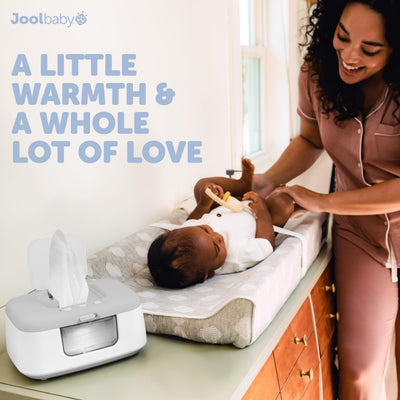 Jool Baby TinyBums Baby Wipe Warmer & Dispenser with LED Changing Light & On/Off Switch (Gray)
