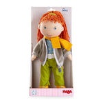 HABA 12" Soft Doll Soley with Red Hair, Outdoor Adventure Outfit and Embroidered Face, Machine Washable Baby Doll with Clothes and Baby Dolls for 18 Months and up