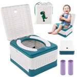 Children's potty training seat with accessories on a white background