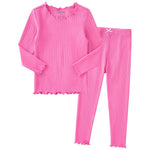 pureborn Baby Pajamas Set Pjs - Little Girl Long Sleeve Snug Fit Sleepwear 2pcs Watermelon Pink 12-18 Months