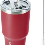 BJPKPK 30oz Stainless Steel Tumbler Color Block Insulated Tumblers Cup with Lid and Straw, Double Walled Travel Coffee Mug,Mint