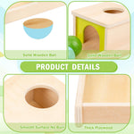 Adena Montessori Object Permanence Box with Tray Three Balls Montessori Toys for 6-12 Months Baby 1 Year Old Infant Toddler (Small Box - Typical)