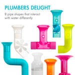 Boon Bundle Baby and Toddler Bath Toys - Includes Boon Pipes, Cogs, and Tubes Bathtub Toys - Toddler Sensory Toys - Multicolored - 13 Count - Ages 12 Months and Up