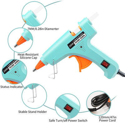 Hot Glue Gun Kit Mini: Mini Hot Glue Guns Kit with 30 Sticks Melt Glue Gun Craft for School DIY Arts Home Quick Repairs Multi-application