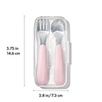 OXO Tot On-The-Go Fork and Spoon Set - Blossom