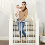 Regalo 2-in-1 Extra Tall Easy Swing Stairway and Hallway Walk Through Baby Gate, White, 24" - 40.5" Wide