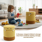 DAYAOUTDOOR Kid Desk Chairs, Toddler Chair, Kid Furniture with Storage Ottoman, Dinosaur Storage Chair, Children Cute Desk Chair, Small Multi-Purpose Footstool for Playroom & Bedroom, Yelllow