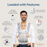 Ergobaby All Carry Positions Breathable Mesh Baby Carrier with Enhanced Lumbar Support & Airflow (7-45 Lb), Omni Breeze, Midnight Blue