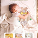 Coralogo Baby Shower Gift Basket for Girl & Boy - Baby Gift Set for Newborn, Unique Gifts for Newborn, Felt Tote Bag with Security Blanket Soft Hat Bib Socks Anti-Scratch Mittens, Bear Themed